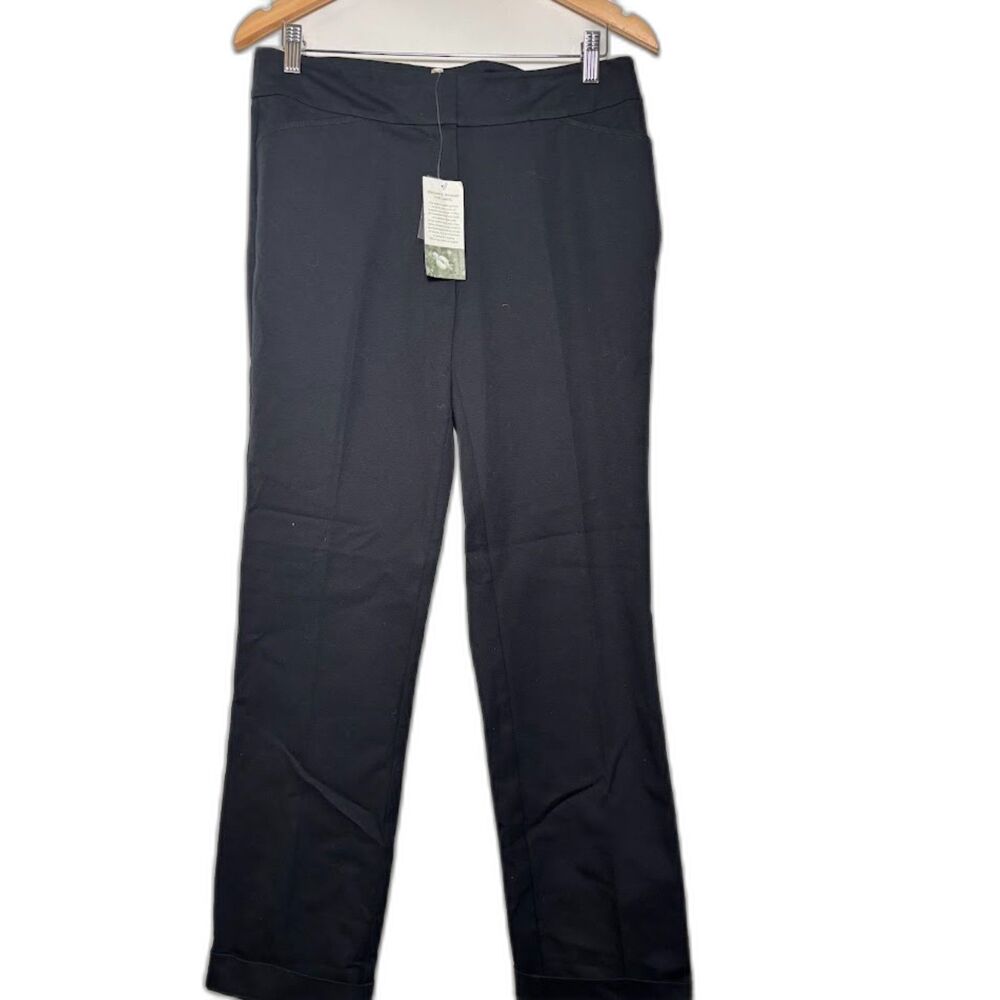 Eileen Fisher Black Straight Trouser Pants NWT Small Work Office Closet Staple